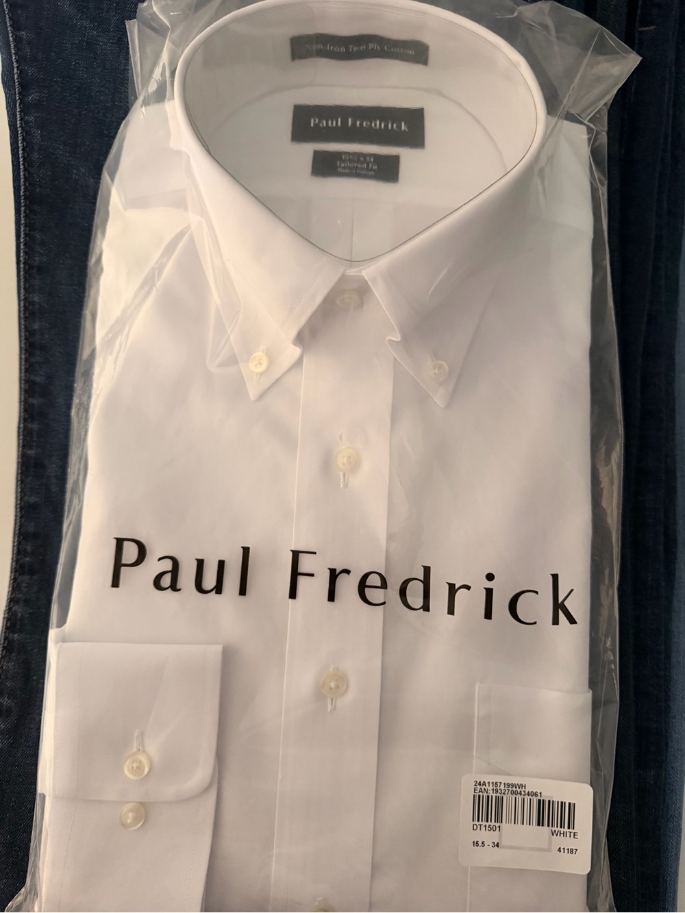 🆕Paul Fredrick Non-Iron Cotton Button-Down Collar Dress Shirt